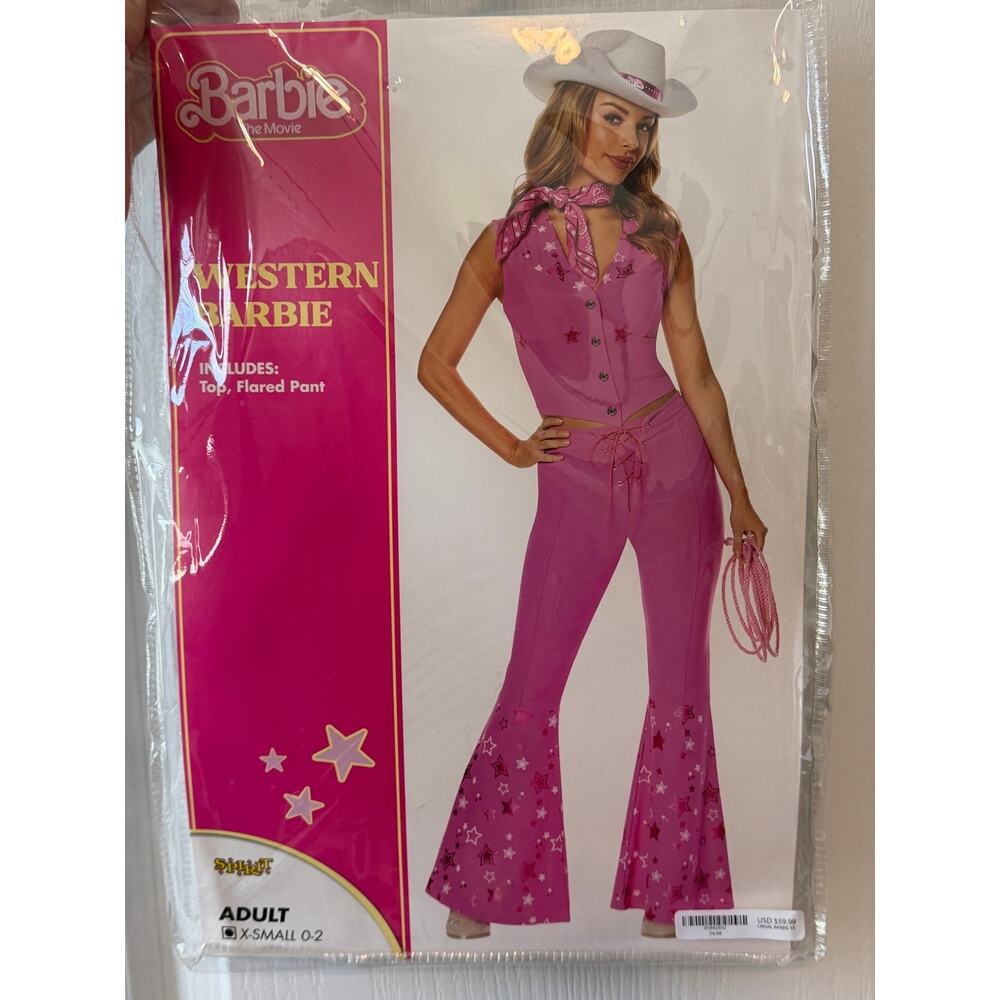 Barbie the Movie-Western Barbie 2 pc Costume w Necklace Included-Size Adult XS